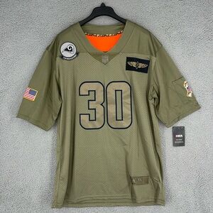 Todd Gurley II #30 Los Angeles Rams green military jersey men’s XL On Field NFL